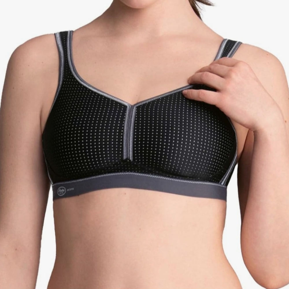Anita High Impact Wireless Performance Sports Bra Black/Anthracite 42E